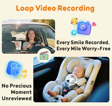 Yakry Baby Car Camera 7-Inch - 3X Zoom Recording Touchscreen 1080P HD Easy to Install 150° Wide Angle Rear Facing Backseat Camera 940nm Night Vision for Infant - Image 3