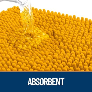 OLANLY Dog Door Mat for Muddy Paws 36x24, Absorbs Moisture and Dirt, Absorbent Non-Slip Washable Doormat, Quick Dry Chenille Mud Mat, Entry Indoor Entryway Carpet for Inside Floor, Golden Yellow - Image 3