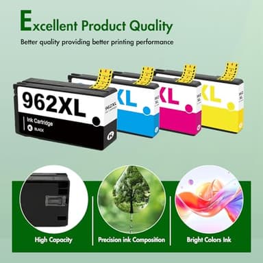 Toner Bank 962XL Ink Cartridges Combo Pack: Replacement for HP Ink 962XL Black and 962 Color HP962 HP962XL/962 XL OfficeJet Pro 9010 Series 9020 9015 9018 9025 9012 9014 9016 9019 9022 Printer 4 Pack - Image 6