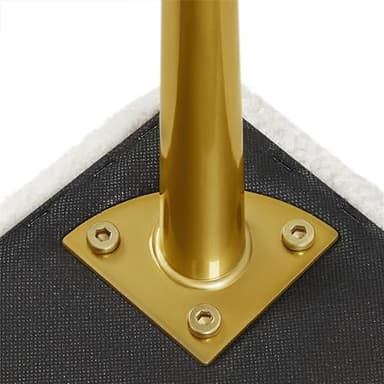 Yaheetech Modern Ottoman Bench Boucle Bench Upholstered Footrest for Living Room with Gold Metal Legs and Padded Seat Ivory - Image 8