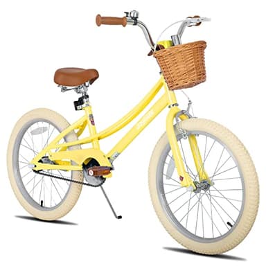 JOYSTAR 20 inch Kids Bike for 7-10 Years Girls, Girls Bike with Basket & Kickstand, Kids' Bicycle Yellow - Image 1