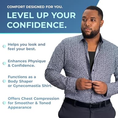 QORE LOGIQ Gynecomastia Compression Shirts for Men - Sleeveless Slimming Undershirts Tummy Control and Body Shaper Tank Top Black XLT (Tall Fit) - Image 7