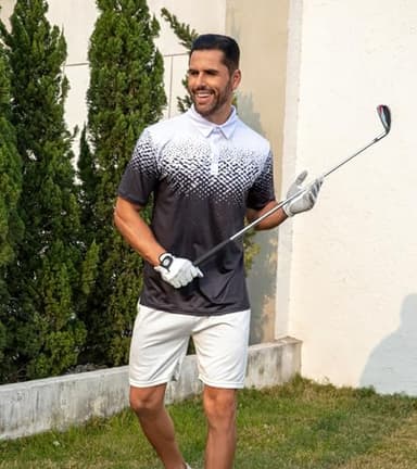 uideazone Mens Golf Shirts Short Sleeve Slim Fit Polo Shirts Moisture Wicking Fitness Black White Golf Polos - Image 5