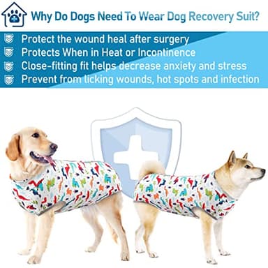 AOFITEE Dinosaur Dog Recovery Shirt - Anti Licking Onesie Jumpsuit for Female Dogs After Spay Surgery, Abdominal Wounds, E-Collar Alternative - 6X-Large - Image 5