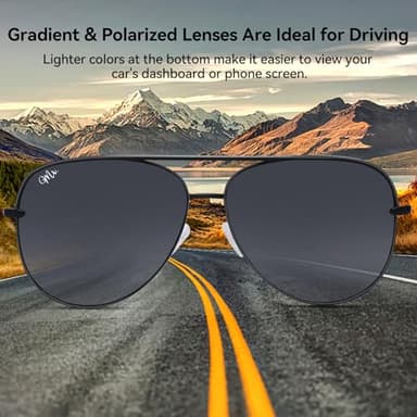 Polarized Aviator Sunglasses for Men Women Retro Style 100% UV Protection Sun glasses Lightweight Metal Frame Trendy Shades - Image 5