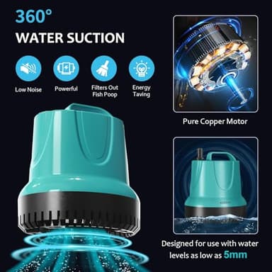 Submersible Water Pump 850GPH 60W, Pond Pump for Outdoor, Hydroponic, Statuary, for Aquarium, Fish Tank - Image 3