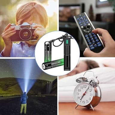 2 Pack 18650 Rechargeable Battery 9900mAh With 18650 Battery Charger,Universal Charger Single Slot for 3.7V Rechargeable Batteries 21700 14500 10440 - Image 5