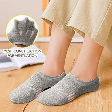 Amutost No Show Socks Womens Athletic Cushion Ankle Footies Low Cut 5-6 Pairs - Image 4