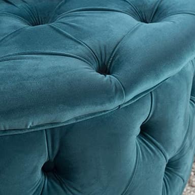 Christopher Knight Home Zelfa Velvet Ottoman, Dark Teal, Round - Image 5