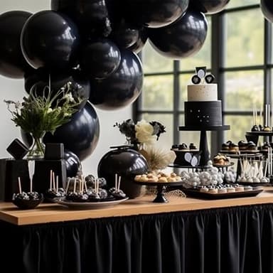 RUBFAC 145pcs Black Balloons Latex Balloons 18 12 10 5 Inch Party Balloon Kit Different Sizes for Birthday Party Wedding Balloon Graduation Baby Shower Decoration - Image 7