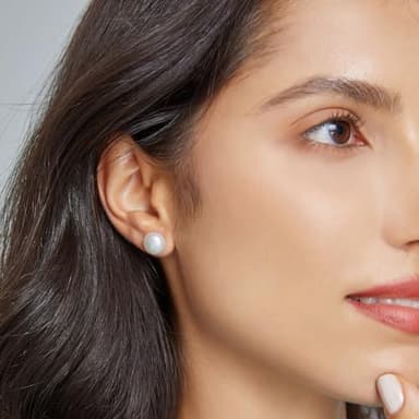 Pearl Stud Earrings for Women 10mm Pearl Stud Earring 18K White Gold Plated Sterling Silver Post Hypoallergenic White Pearl Earrings for Women - Image 2