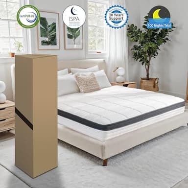 KUDSQ Full Mattresses, 10 Inch Full Size Mattress in a Box, Hybrid Memory Foam Mattress Full Size Bed with Pocket Spring for Pressure Relief & Quiet Sleep, Medium Firm, Fiberglass Free/CertiPUR-US - Image 7