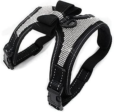 Dog Harness with Rhinestone Reflective, Cute Bling Ties Dog Harness Dog Leash, Reflective Chest Strap with Shiny Bow - Image 1