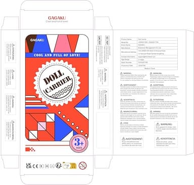 GAGAKU Baby Doll Carrier for Little Girls Toy Baby Carrier for Dolls Baby Doll Accessories for Toddlers Backpack Doll Swing Bassinet - Pink - Pumpkin Plum Blossom - Image 8