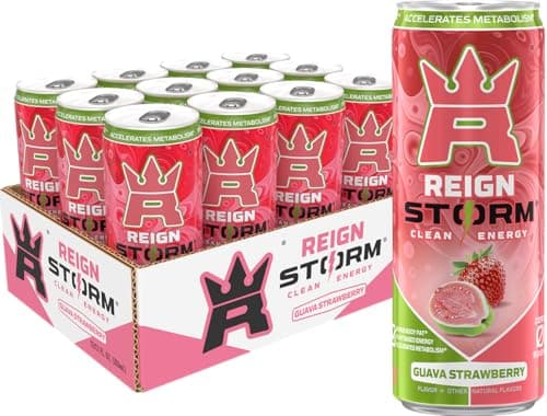 REIGN Storm, Guava Strawberry, Fitness & Wellness Energy Drink, 12 Fl Oz (Pack of 12) - Image 1