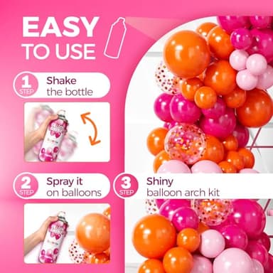 Bezente Balloon Shine Spray - 15 oz High Shine Balloon Spray, Waterproof, Long-Lasting Antioxidant, Odorless, Instant Shiny Effect for Party Balloons Decorations - Image 6