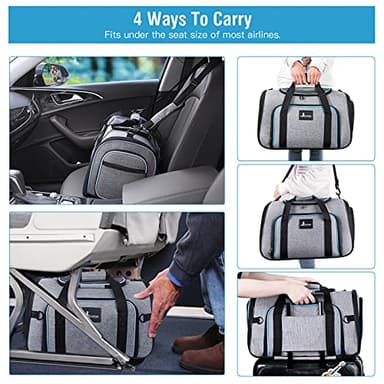 Siivton Pet Carrier Airline Approved, 4 Sides Expandable Cat Carrier Bag with Removable Fleece Pad, Large Soft Sided Pet Travel Carrier, Dog Carrier for Cats, Puppy and Small Dogs - Image 3