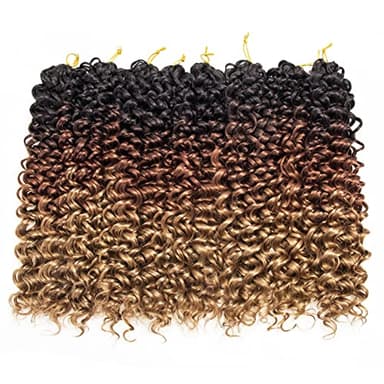 8 Packs Curly Crochet Hair GoGo Curl Crochet hair for Women Deep Wave Braiding hair,Synthetic Bohemian Crochet Braid Water Wave Crochet hair Extensions(18inch, 1B/30/27) - Image 2