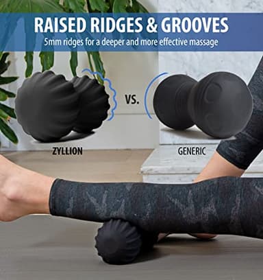 Zyllion Vibrating Peanut Massage Ball with 4 Modes - Cordless Rechargeable Electric Deep Tissue Massager Roller for Muscle Pain Relief, Black, ZMA-30 - Image 2