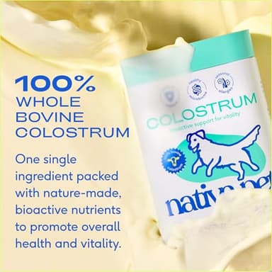 Native Pet Colostrum for Dogs – Bovine Colostrum Powder – Allergy Relief, Immune Support & Itchy Skin Treatment – Dog Multivitamins for Skin & Gut Health – Puppy Milk Replacement & Prebiotic -120 ct. - Image 5