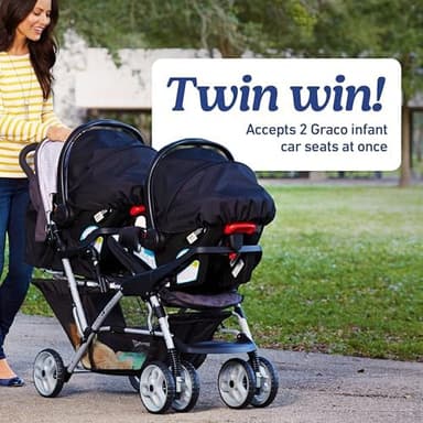 Graco DuoGlider Double Stroller | Lightweight Double Stroller with Tandem Seating, Glacier - Image 5