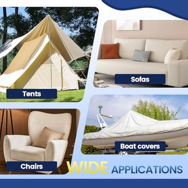 Self-Adhesive Canvas Repair Tape, 4" x 79" Waterproof Canvas Repair Patch, Fabric Patch Repairs Kit for Furniture, Tents, Sunbrellas, Boat Covers Awnings, Couches, Clothes, Bags Black - Image 5