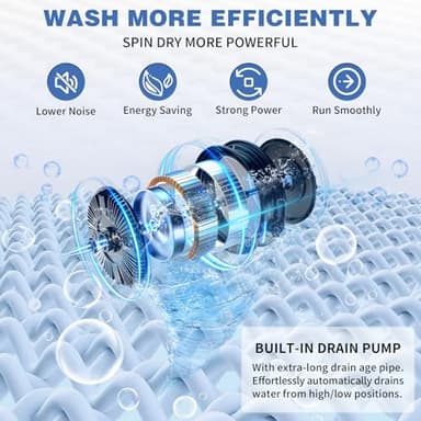 GODECOR 1.5 Cu.Ft Full-Automatic Washing Machine, 17.8 lbs Compact Portable Washer with Stainless Steel Drum, 8 Programs & 5 Water Levels, Child Lock & Delay Start, Top Load - Image 5