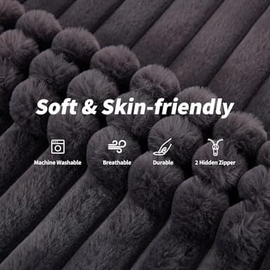 Hobestluk 3 in 1 Bean Bag Chair Giant Bean Bag Chairs Convertible Bean Bag Floor Cushion with Machine Washable Cover, Beanbag Chairs for Adult (Dark Grey) - Image 4