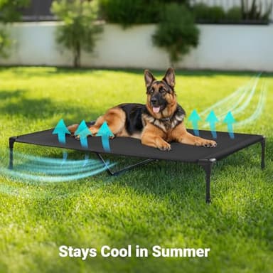 Veehoo Cooling Elevated Dog Bed, Portable Raised Pet Cot with Washable & Breathable Mesh, No-Slip Feet Durable Dog Cots Bed for Indoor & Outdoor Use, X Large, CWC1803-XL - Image 2