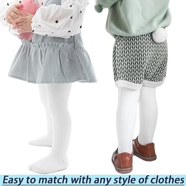 Mini angel Baby Tights 6-12 Months Cable Knit Tights 3 Pack Baby Leggings Seamless Cotton Stockings Pantyhose for Toddlers (Coffee+Khaki+Ivory, S) - Image 2