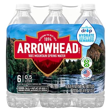 Arrowhead Brand 100% Mountain Spring Water, 16.9-ounce Recycled Plastic Bottles, 6 Count - Image 4