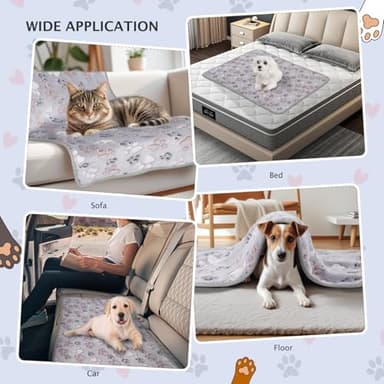 BVAGSS 6 Pack Small Dog Blanket, Super Soft Warm Pet Cover Blankets, Paw Print Puppy Fleece Flannel Blanket for Small Medium Dogs and Cats MW003 - Image 2