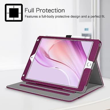 Fintie Case for iPad 6th / 5th Generation (2018 2017 Model, 9.7 Inch), iPad Air 2 / Air 1 (9.7 Inch) - [Corner Protection] Multi-Angle Viewing Stand Cover with Pocket, Purple - Image 7
