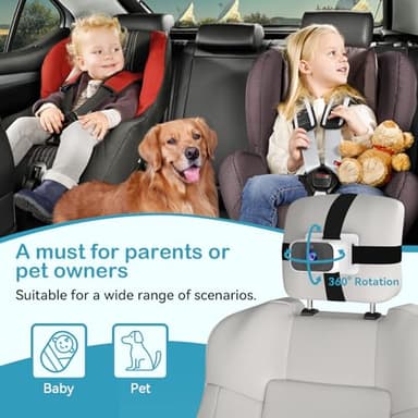 pemacom Baby Car Camera for 2-Kids: 7 Inch IPS Display with Dual Carseat Cameras, Split Screen, Night Vision, HD 1080P - USB Powered Easy Install Rear Facing Backseat Camera for Twins - Image 4