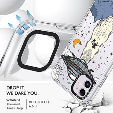 MOSNOVO Case for iPhone 11, [Buffertech 6.6ft Military-Grade Drop Protection] [Anti Peel Off Tech] Clear TPU Bumper Phone Case Cover Design - UFO - Image 5