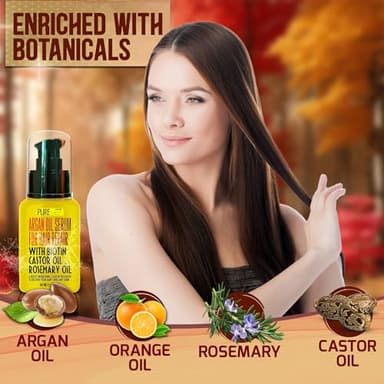 Moroccan Argan Oil Hair Serum - Rescue Frizzy and Damaged Locks - With Heat Protectant and Straightening Properties - Hydrating Anti Frizz Products For Curly and Straight Hair with Split Ends - Image 3