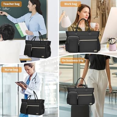 Rabjen Nurse Tote Bag for Work with Padded 15.6” Laptop Sleeve, Medical Supplies Shoulder Bag for Home Health Care - Image 6