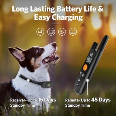 Dog Training Collar - Rechargeable Dog Shock Collar with Beep, Vibration and Shock Training Modes, Rainproof, Long Remote Range, Adjustable Shock Levels Shock Collars for Dogs with Remote - Image 4