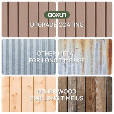 Aoxun 6.2x4 FT Shed Outdoor Storage Shed with Lockable Doors & Slooping Roof Metal Garden Tool Shed for Backyard, Patio, Poolside (Brown) - Image 3