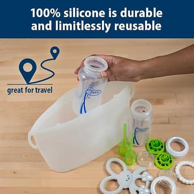 Dr. Brown's Microwave Steam Sterilizer Bag for Baby Bottles, Breast Pump Parts & Other Toddler Accessories, 100% Silicone, Reusable Sterilizing Bag - Image 2