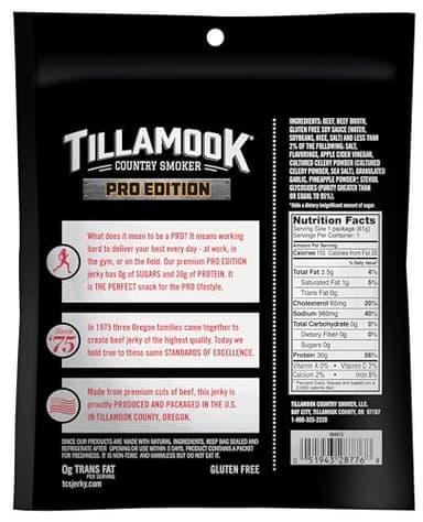Tillamook Beef Jerky, Country Smoker PRO Edition, Zero Sugar, Original, 2.14 Oz, Real Hardwood Smoked Fresh Angus Beef, Low Carb, High Protein, Ready to Eat Keto Snack for Athletes, Gluten Free - Image 2