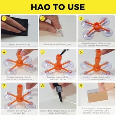 LOMEEN Windshield Repair Kit, 2025 New Package Windshield Crack Repair Kit with Enhanced Injection Head., Long-Lasting for Windshields, Windows, Mirrors, All Crack Types -2 Pack - Image 4