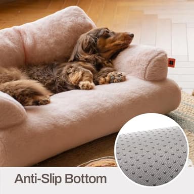 MEWOOFUN Cat Bed for Indoor Cats, Washable Dog Beds for Small Dogs & Cats with Removable Cover, Fluffy Cat Couch with Non-Slip Bottom (Pink, 26.0" L X 19.0" W X 13.0" Th) - Image 6