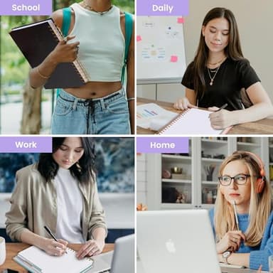 Hardcover Spiral Notebook with Tabs 8"x10" Large Spiral Lined Journals for Women with Dividers 240 Pages College Ruled Composition Notebook 5 Subject Notebook for Work, Back to School, Gifts, Purple - Image 3