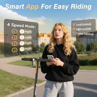 WERHY Electric Scooter, 350W/500W Motor, Top Speed 19/22 mph, Max 16/23/28Miles Ranges, Foldable E Scooter for Adults (8.5''-350W-19Mph) - Image 3