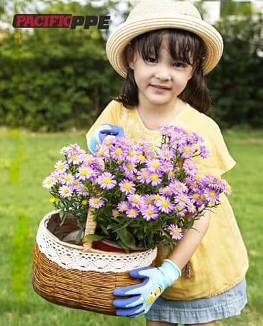 PACIFIC 3 Pairs Kids Gardening Gloves for Age 5-9, Toddler Rubber Coated Garden Gloves, Kids Work Gloves, for Children, Boys and Girls, Multicolor, XXS - Image 4