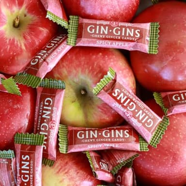 GIN GINS Spicy Apple Ginger Chews – Natural Fresh Ginger Candy by The Ginger People – Individually Wrapped Healthy Candy – Spicy Apple Ginger Flavor – Large 1 lb Bag (16oz) – Pack of 1 - Image 2