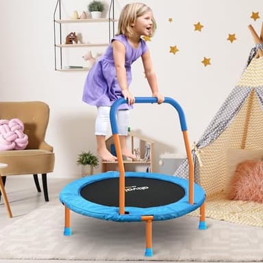 Ativafit 36inch Mini Toddler Trampoline for Kids Ages 1-6 Indoor Outdoor Folding Small Rebounder Trampoline with Foam Handle Safety Padded Cover Fun for Kids - Image 8