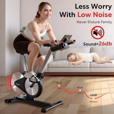 Sperax Exercise Bike,Stationary Bikes for Home with Exclusive App,Magnetic Exercise Bike with Comfortable Seat Cushion, Indoor Stationary Bikes with 300lbs Weight Capacity - Image 2