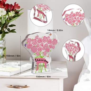 I Love You Gifts for Her Him, Valentines Day Gifts for Girlfriend Wife Christmas Birthday Wedding Anniversary Keepsake Loving Acrylic Plaque Gifts for Boyfriend Husband Miss You Gifts - Image 3